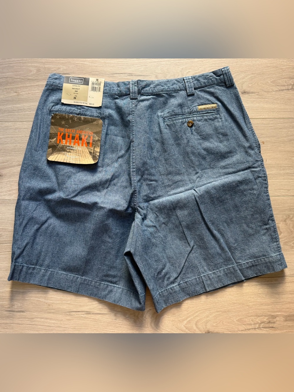 Haggar Men's Khaki Shorts in Denim Blue